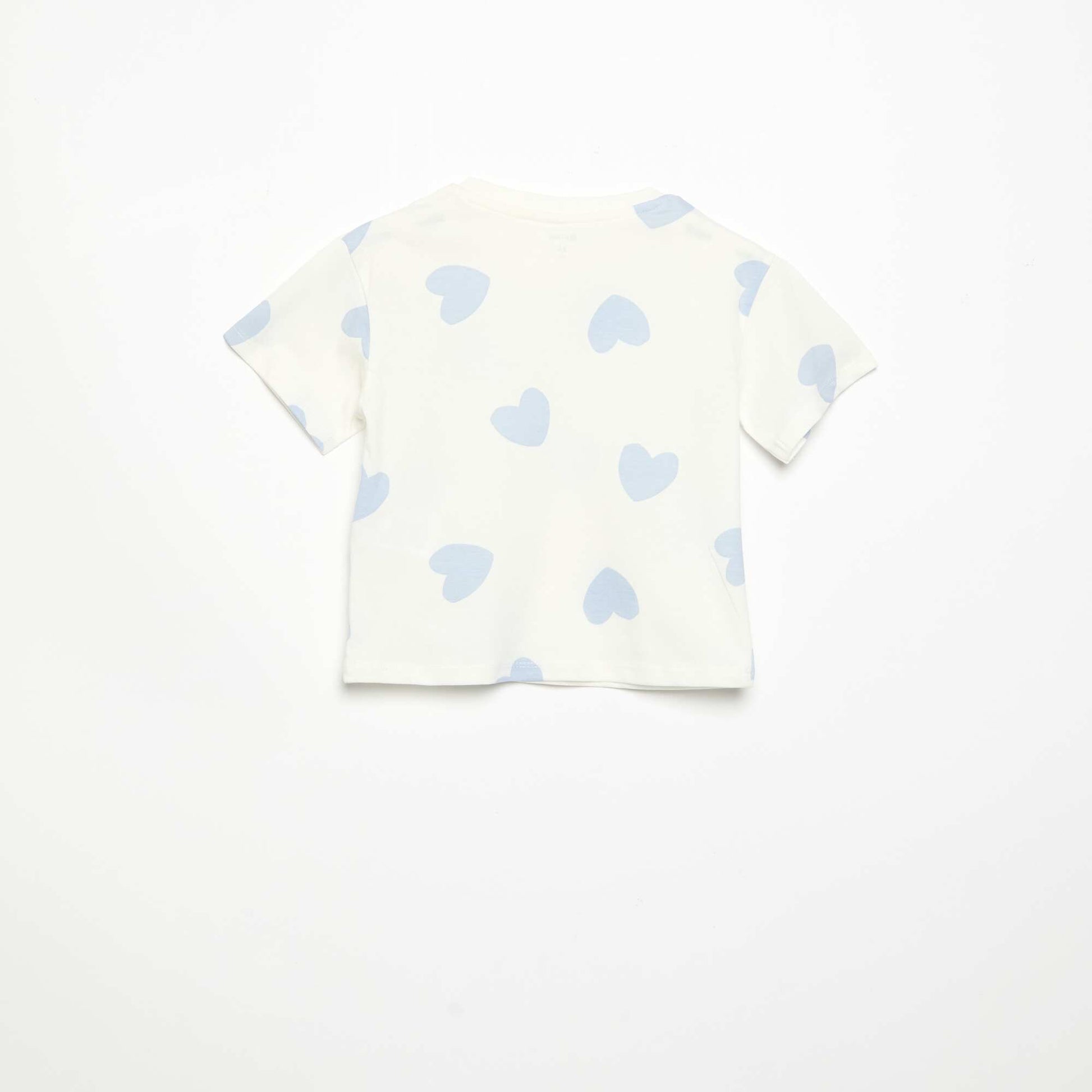 Printed jersey 2-piece short pyjamas WHITE