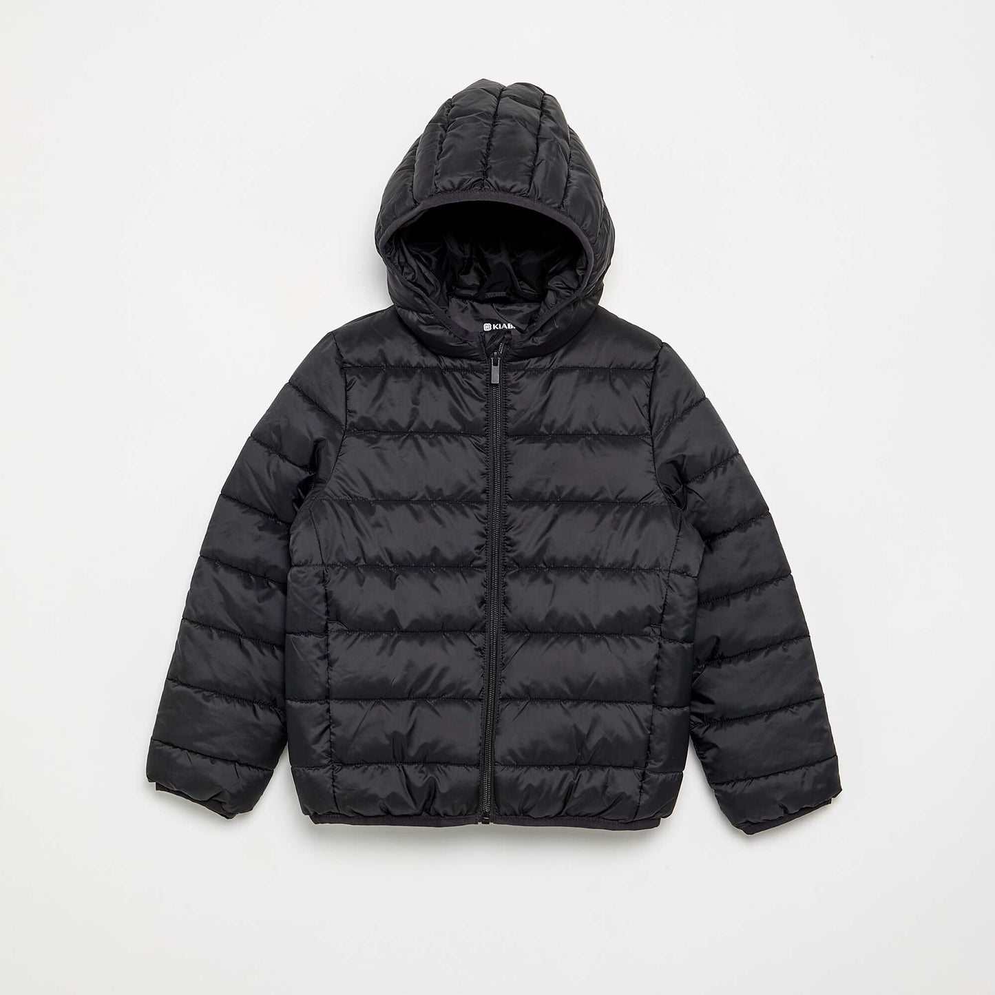 Lightweight hooded puffer jacket BLACK
