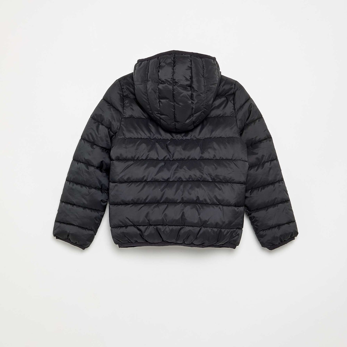Lightweight hooded puffer jacket BLACK