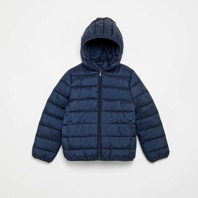 Lightweight hooded puffer jacket BLUE