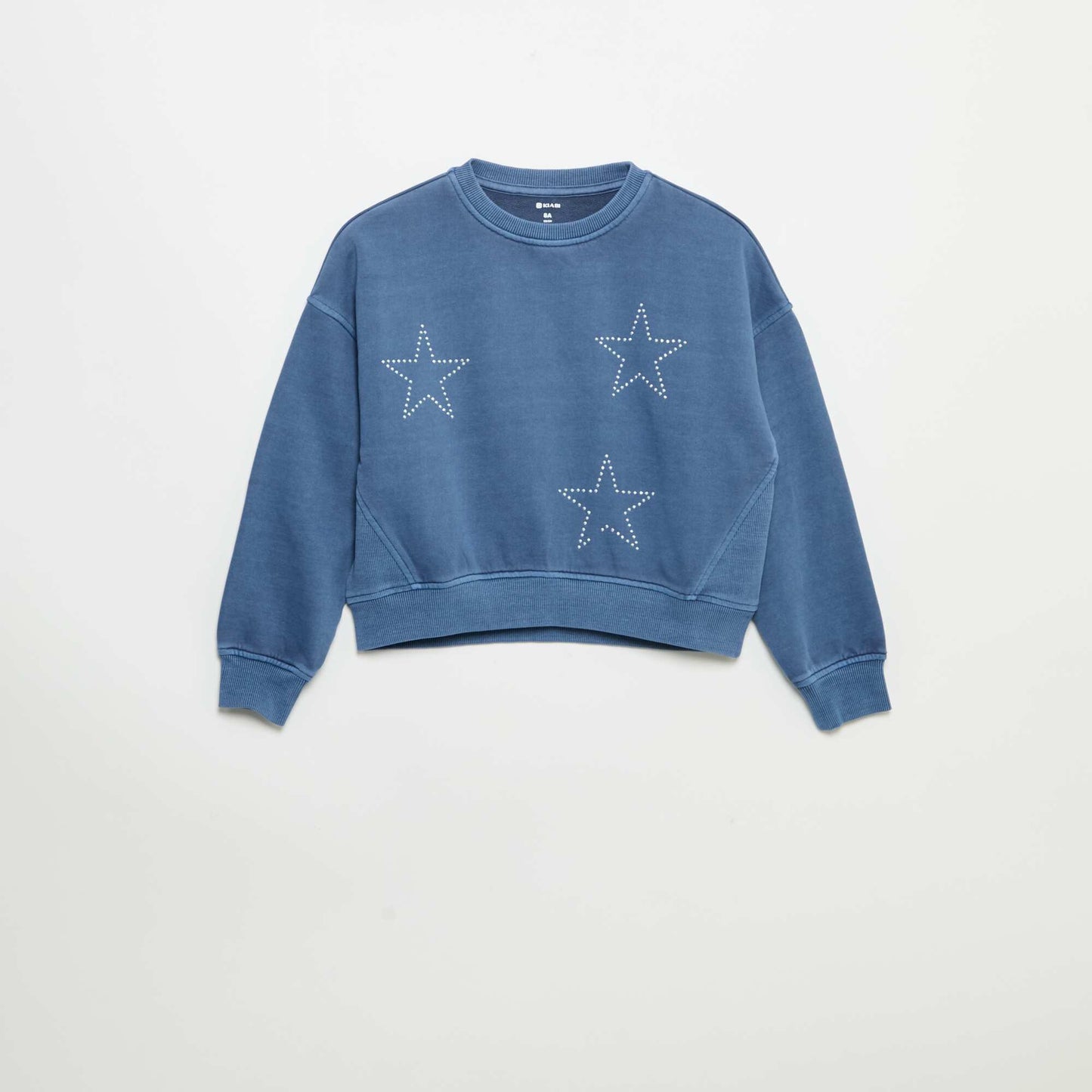Sweatshirt with rhinestone stars BLUE