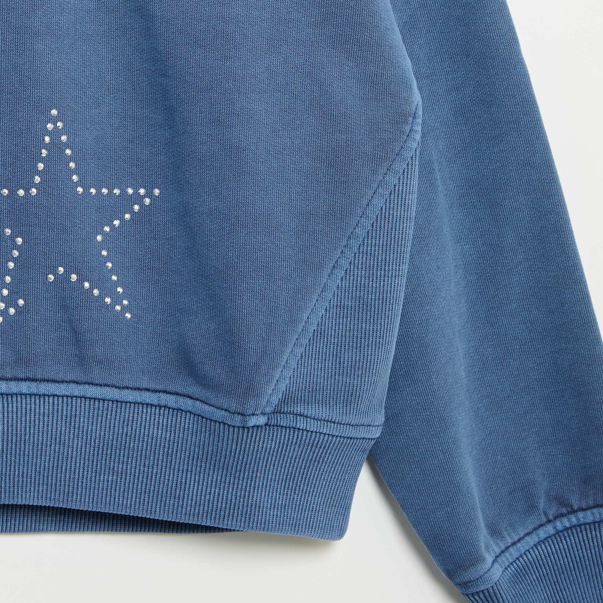 Sweatshirt with rhinestone stars BLUE