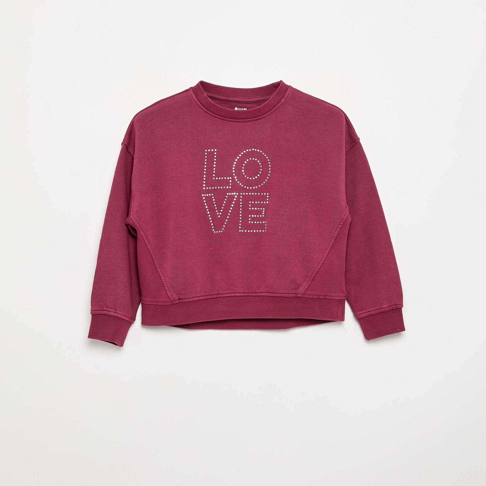 Sweatshirt with rhinestone stars PURPLE