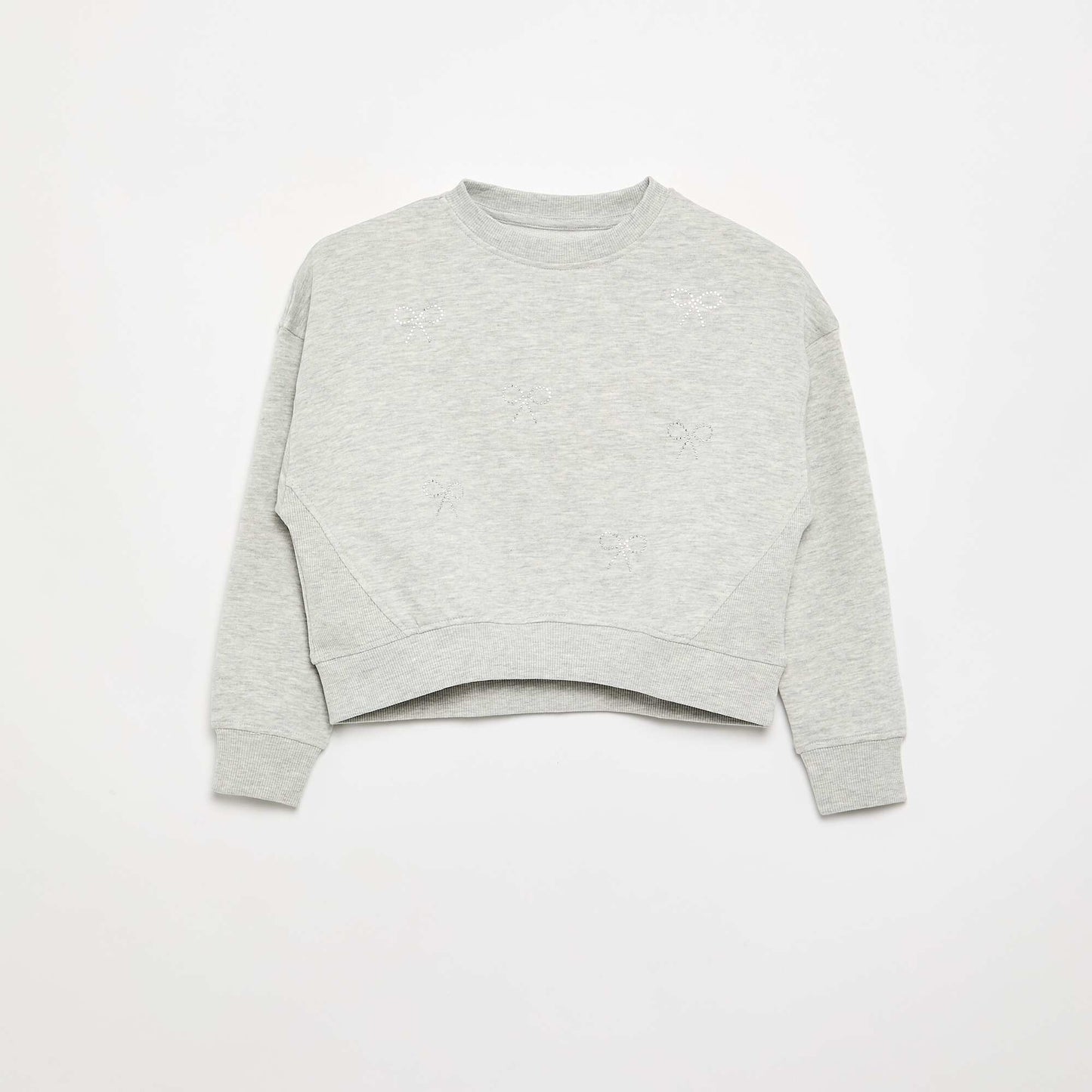 Sweatshirt with rhinestone stars GREY