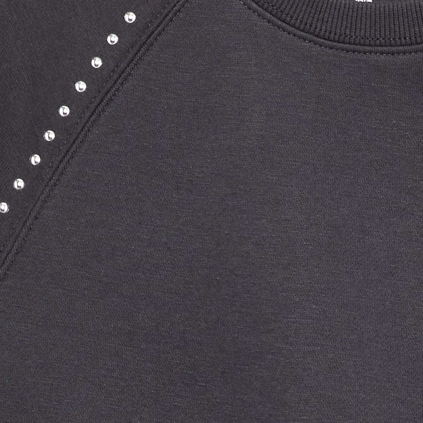 Plain Sweatshirt with Studs GREY