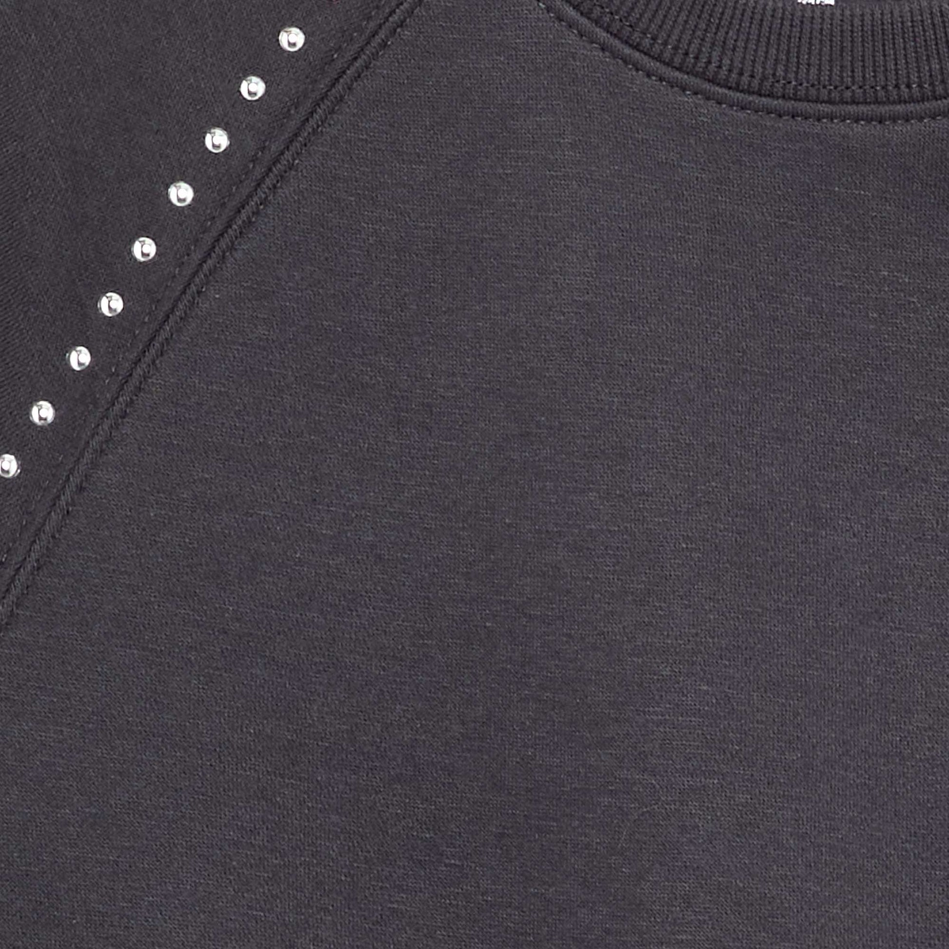 Plain Sweatshirt with Studs GREY