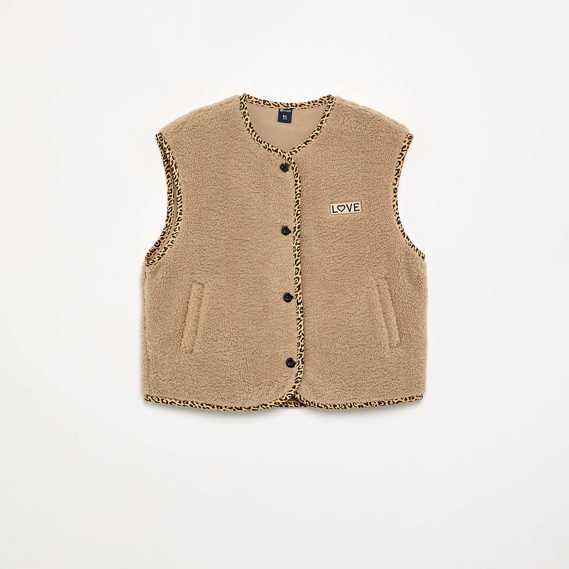 Fluffy Sleeveless Vest BEIGE