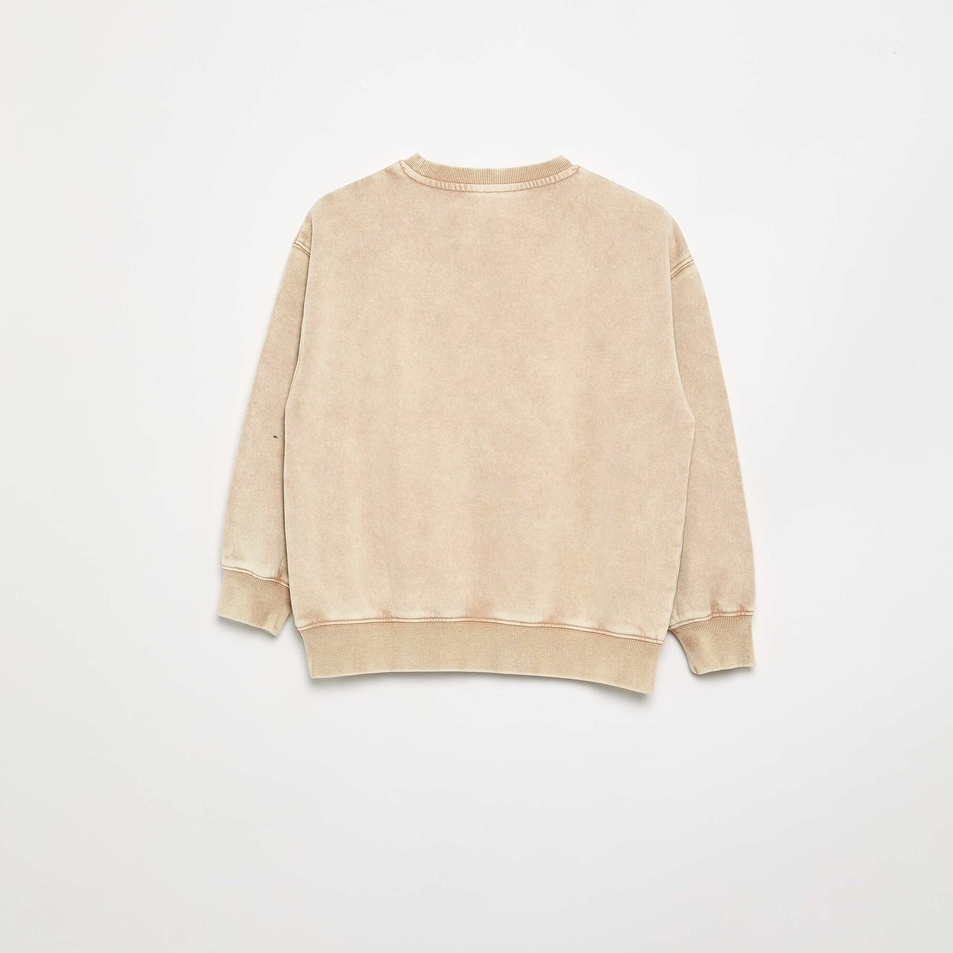 Printed French Terry Sweatshirt BEIGE