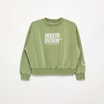 Printed French Terry Sweatshirt KHAKI