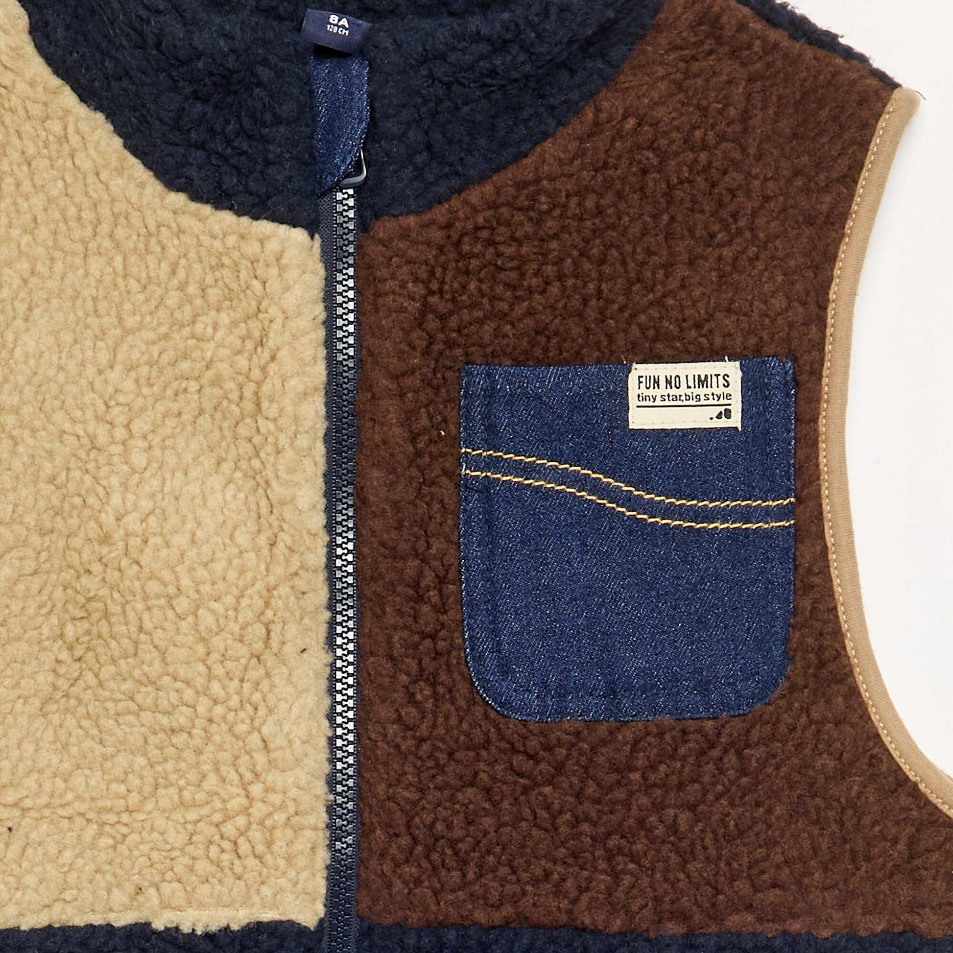 Sleeveless Faux Sheepskin Gilet BROWN
