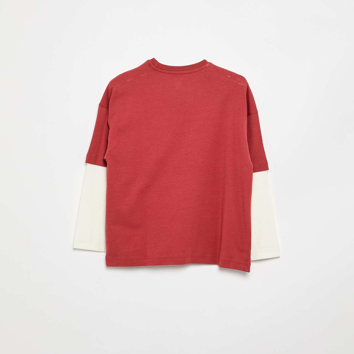 Long-Sleeved 2-in-1 Look T-Shirt ORANGE