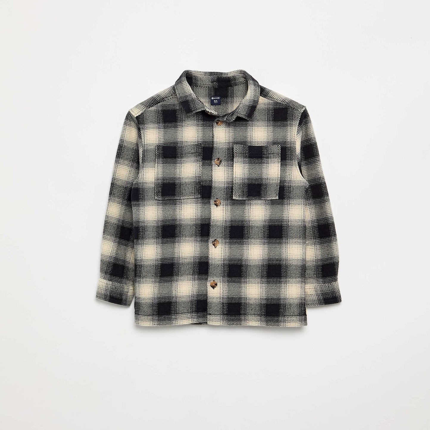 Plaid Flannel Hooded Shirt WHITE