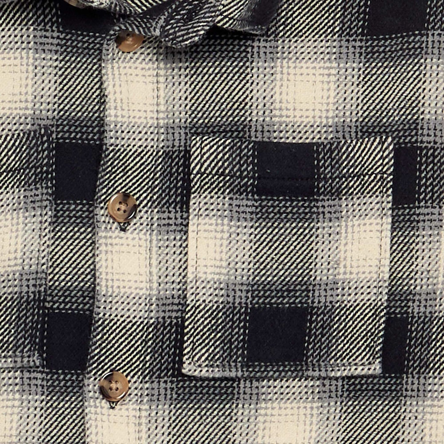 Plaid Flannel Hooded Shirt WHITE