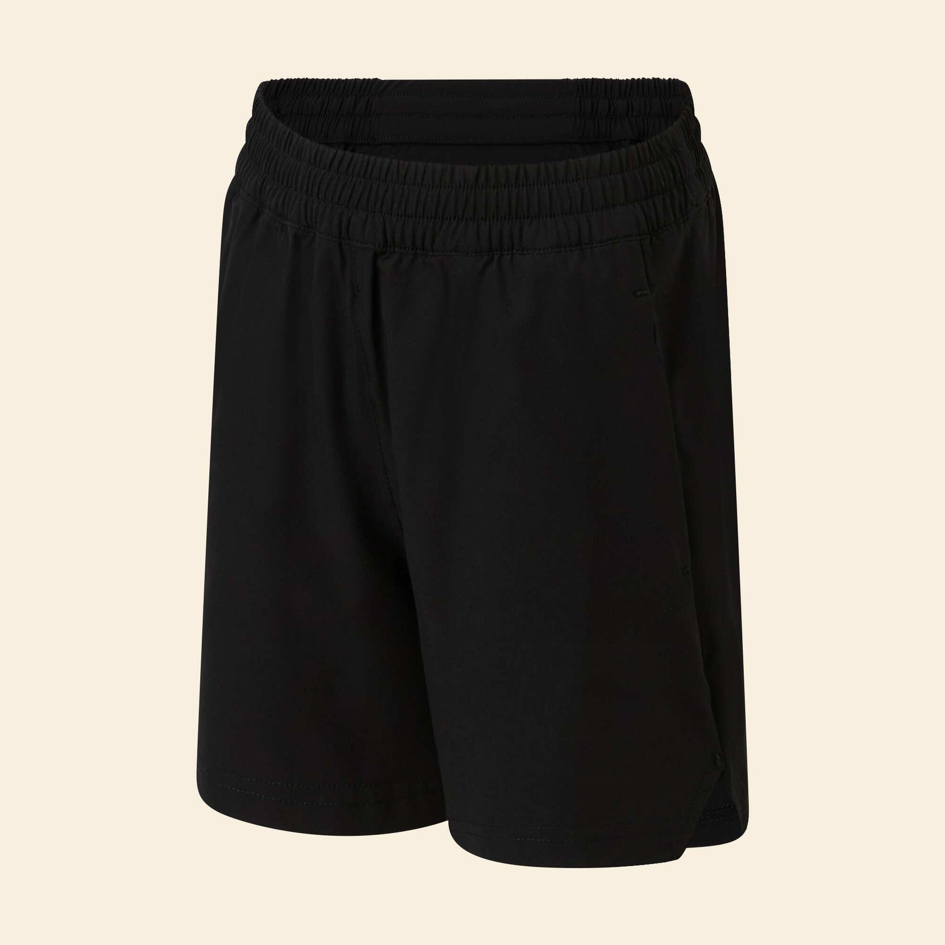 Sports shorts with zipped back pocket BLACK
