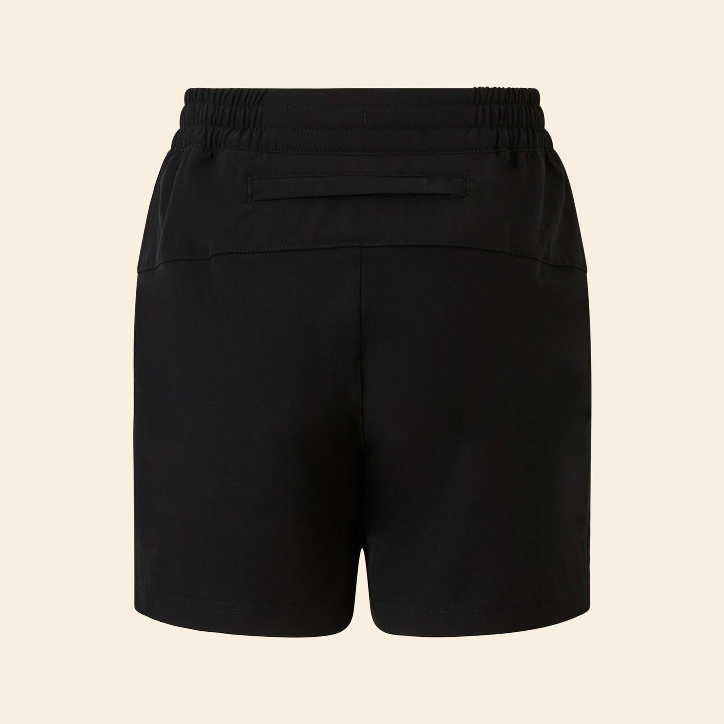 Sports shorts with zipped back pocket BLACK