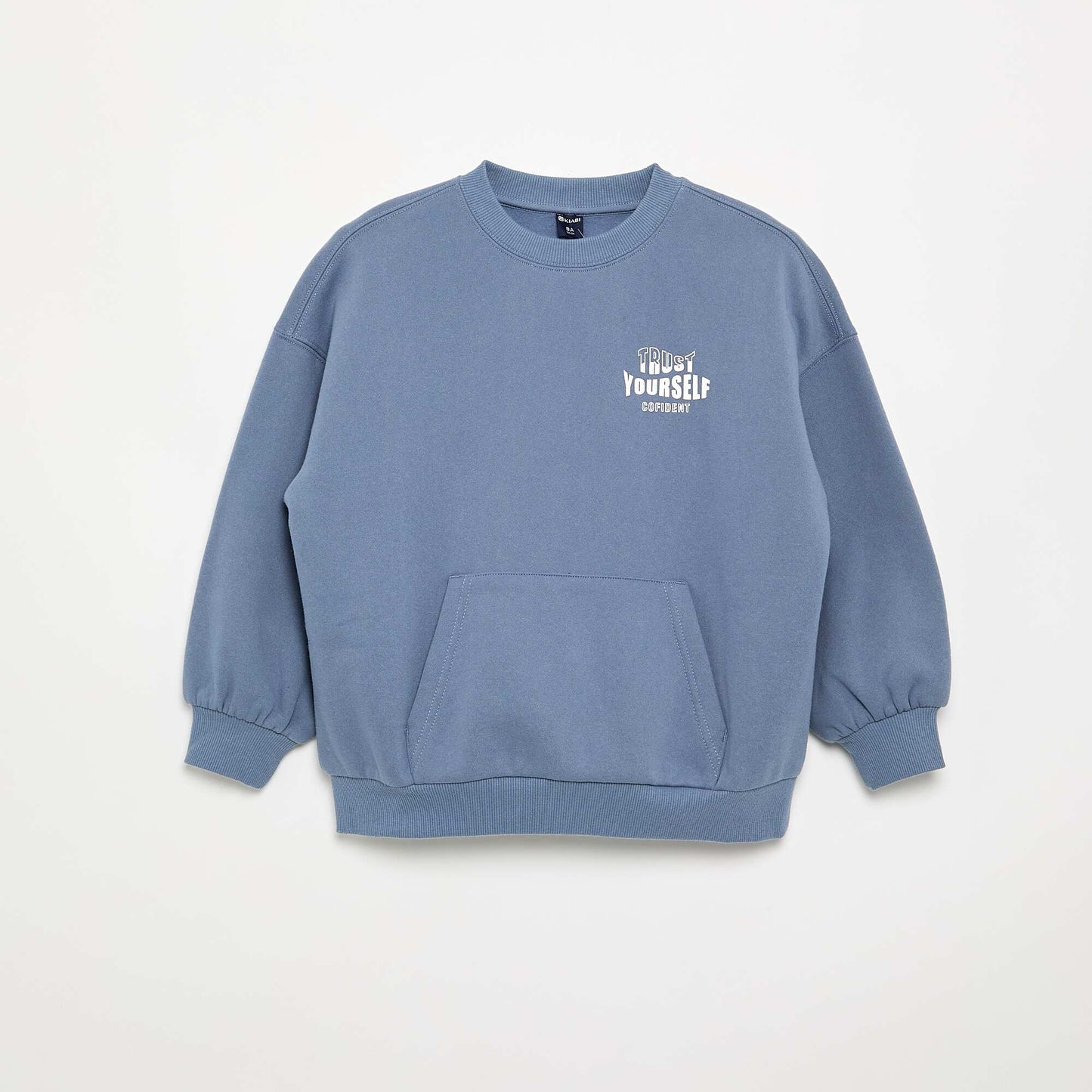 Printed long-sleeved sweatshirt BLUE