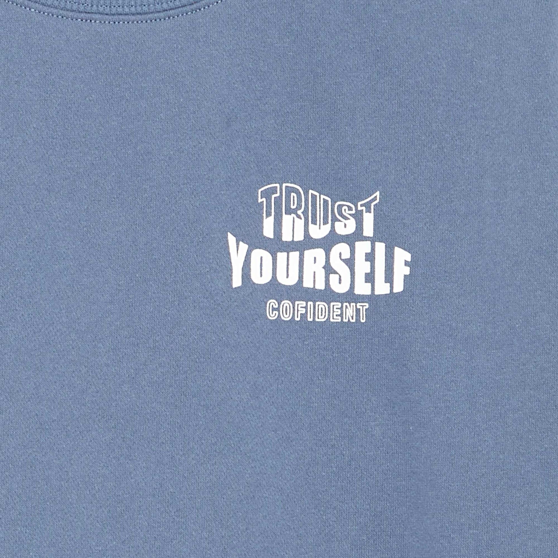 Printed long-sleeved sweatshirt BLUE