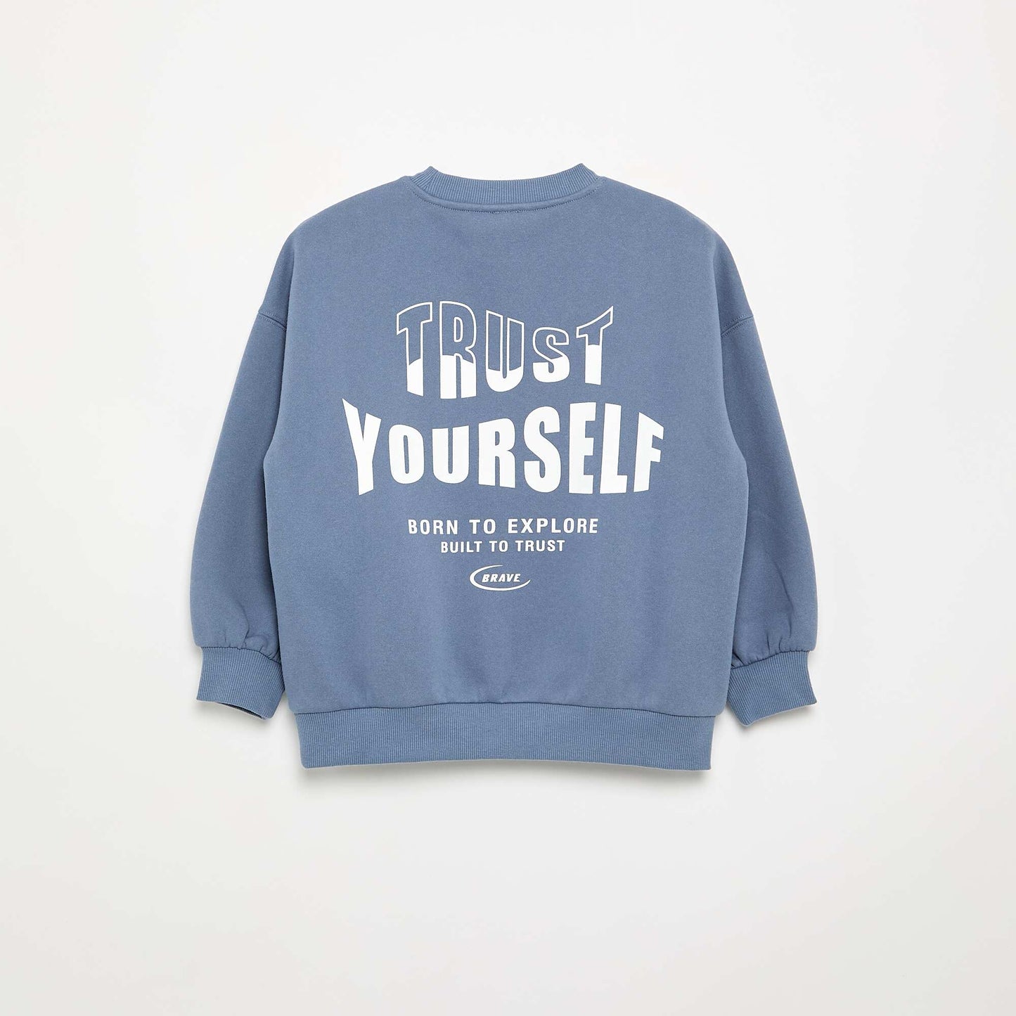 Printed long-sleeved sweatshirt BLUE