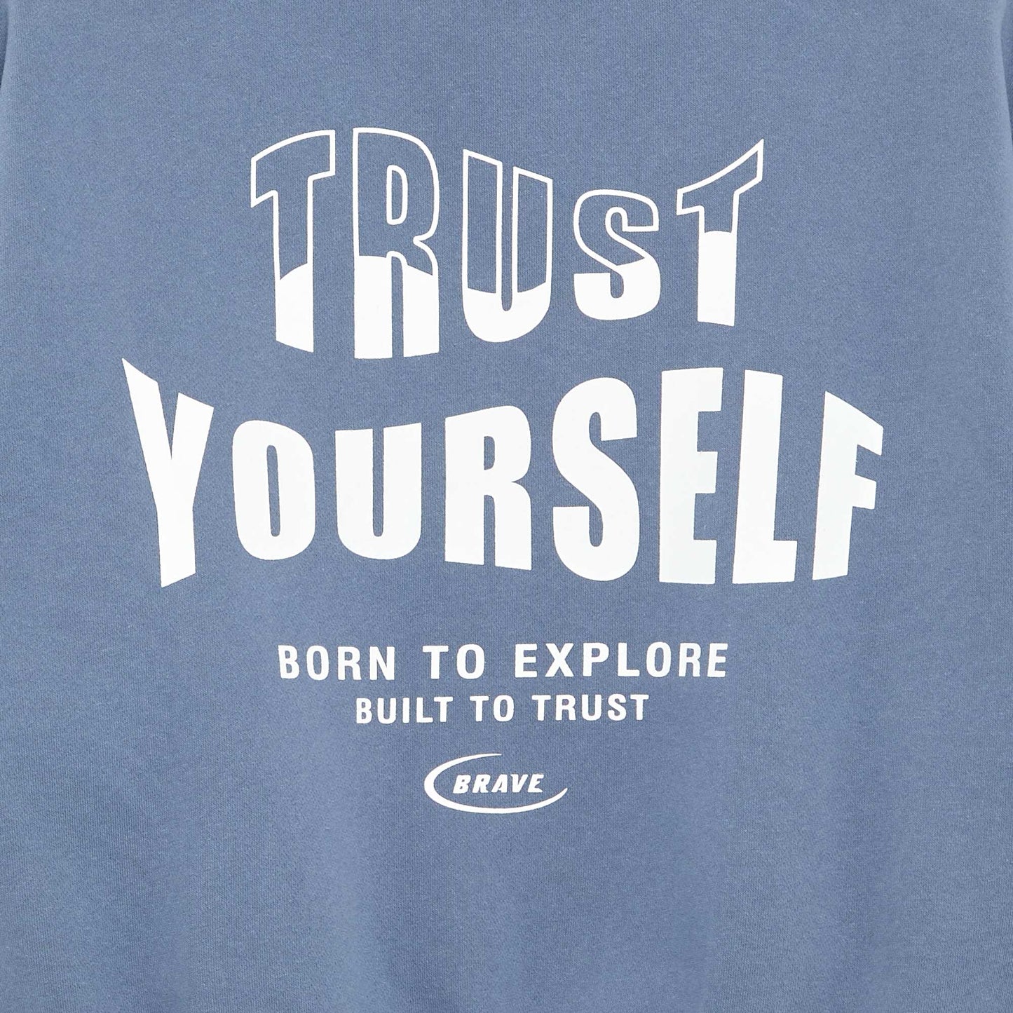 Printed long-sleeved sweatshirt BLUE