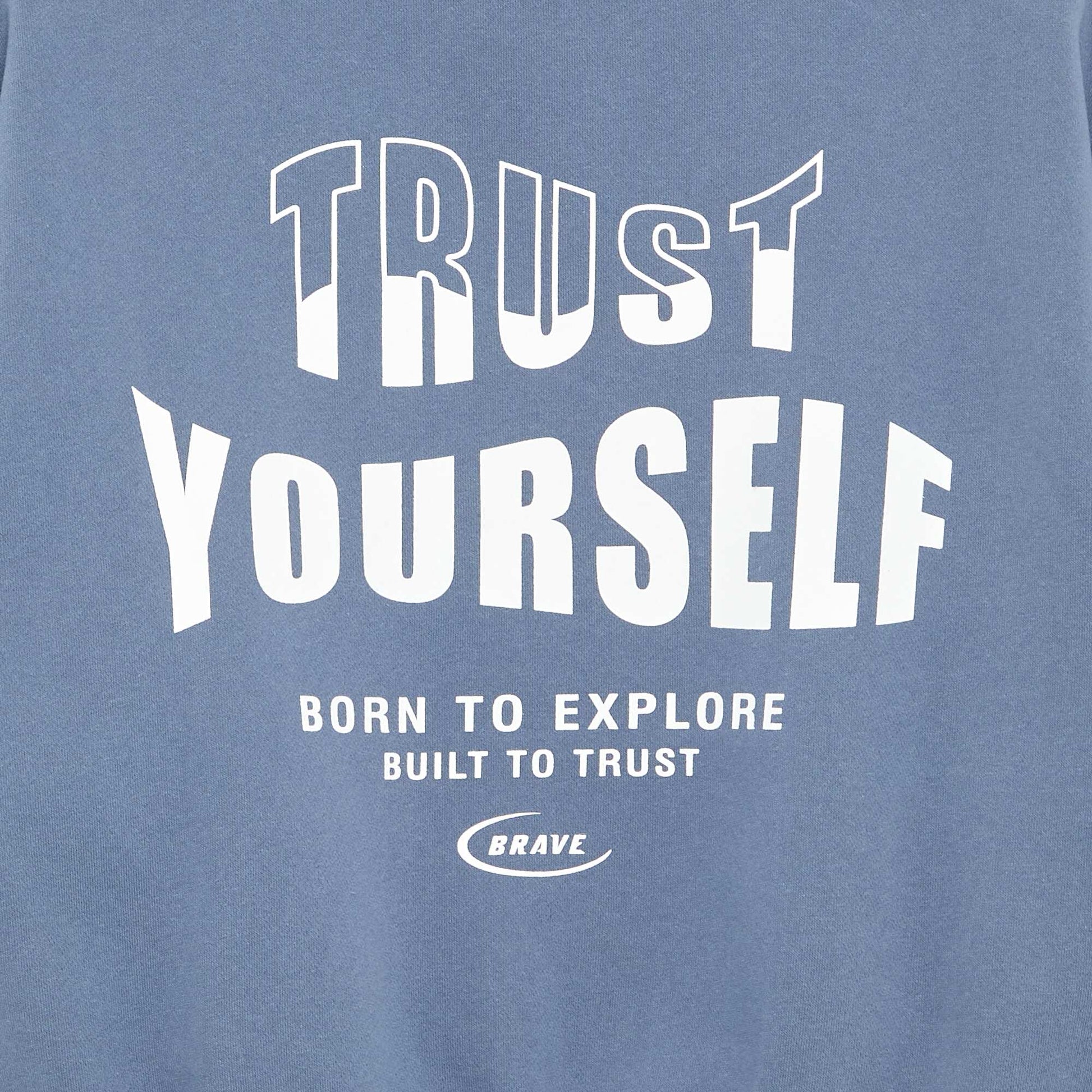 Printed long-sleeved sweatshirt BLUE