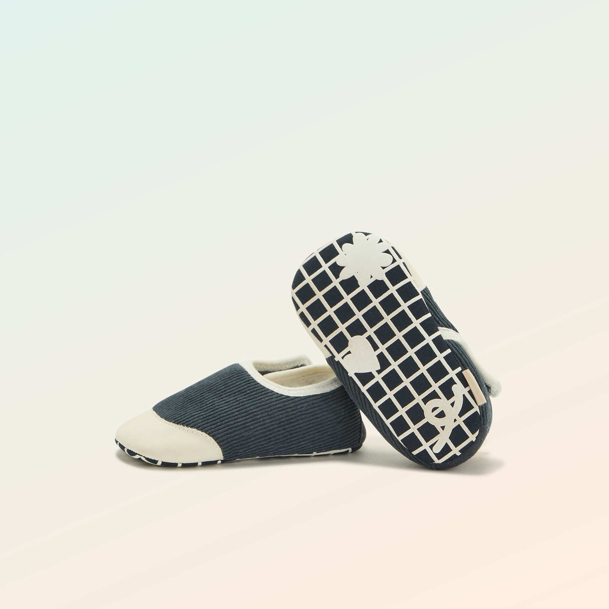 Ribbed Hook-and-Loop Baby Booties - 'Kitchoun' BLUE