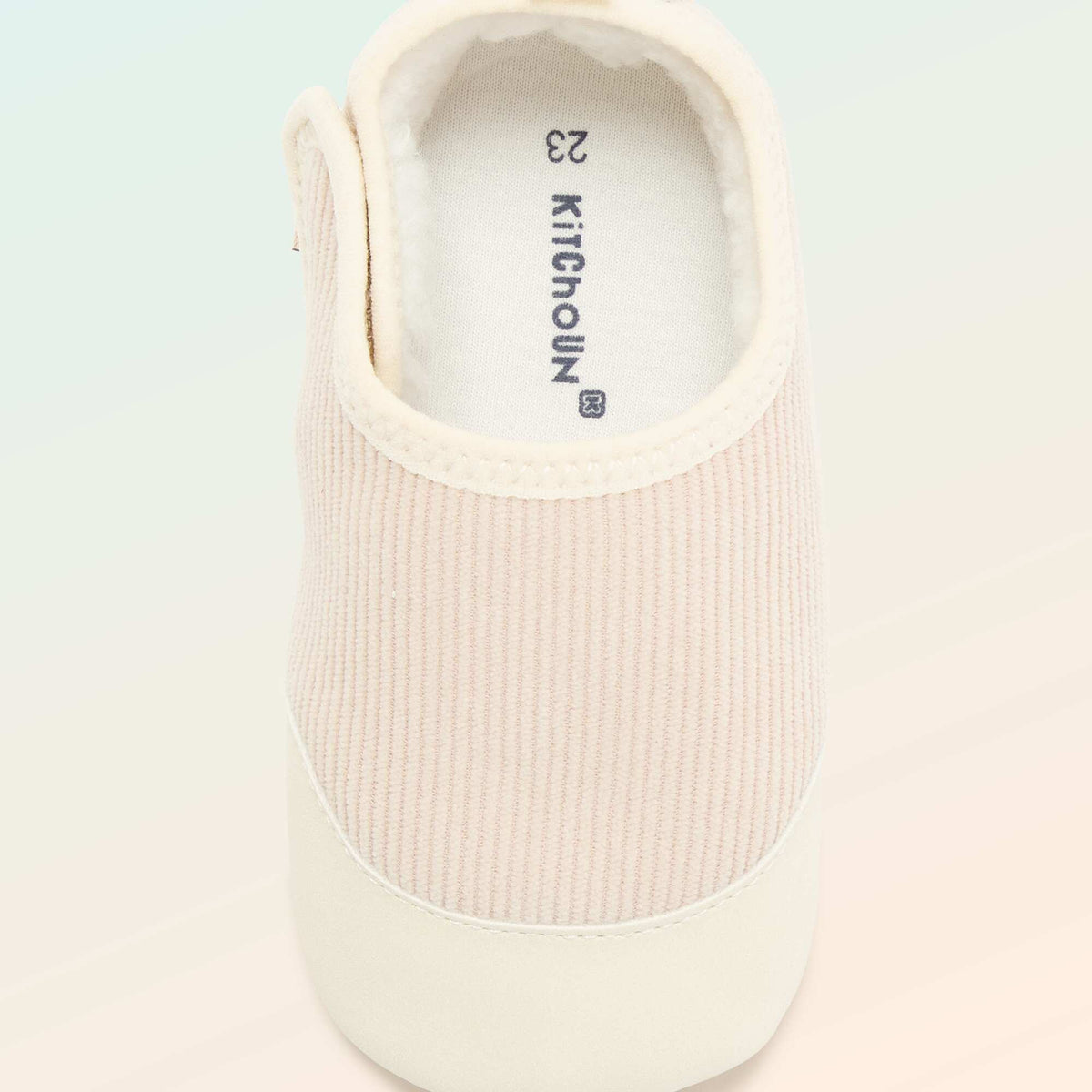 Ribbed Hook-and-Loop Baby Booties - 'Kitchoun' BEIGE