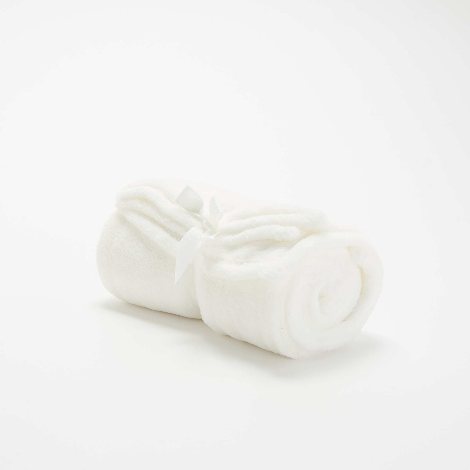 Plain fleece blanket WHITE