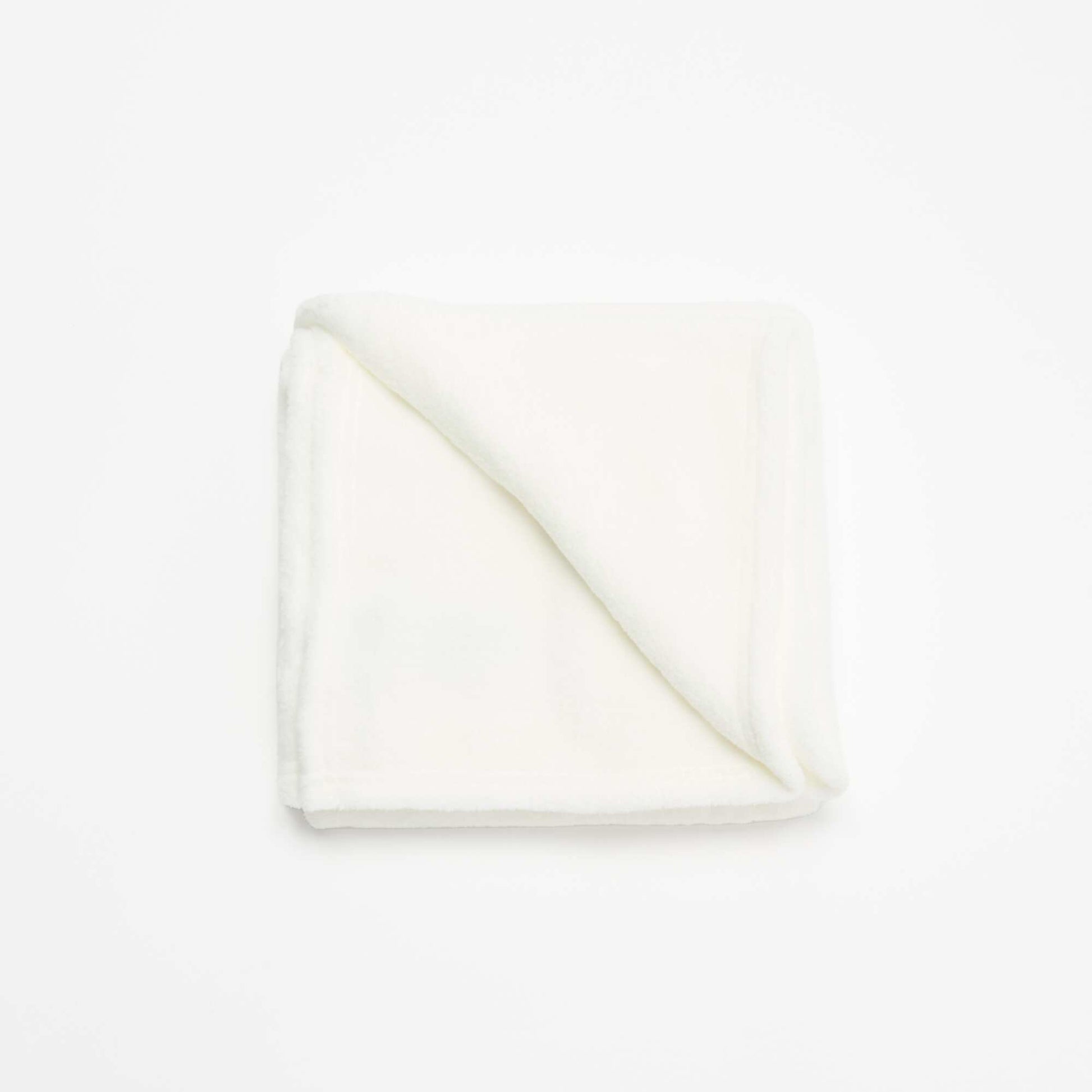 Plain fleece blanket WHITE