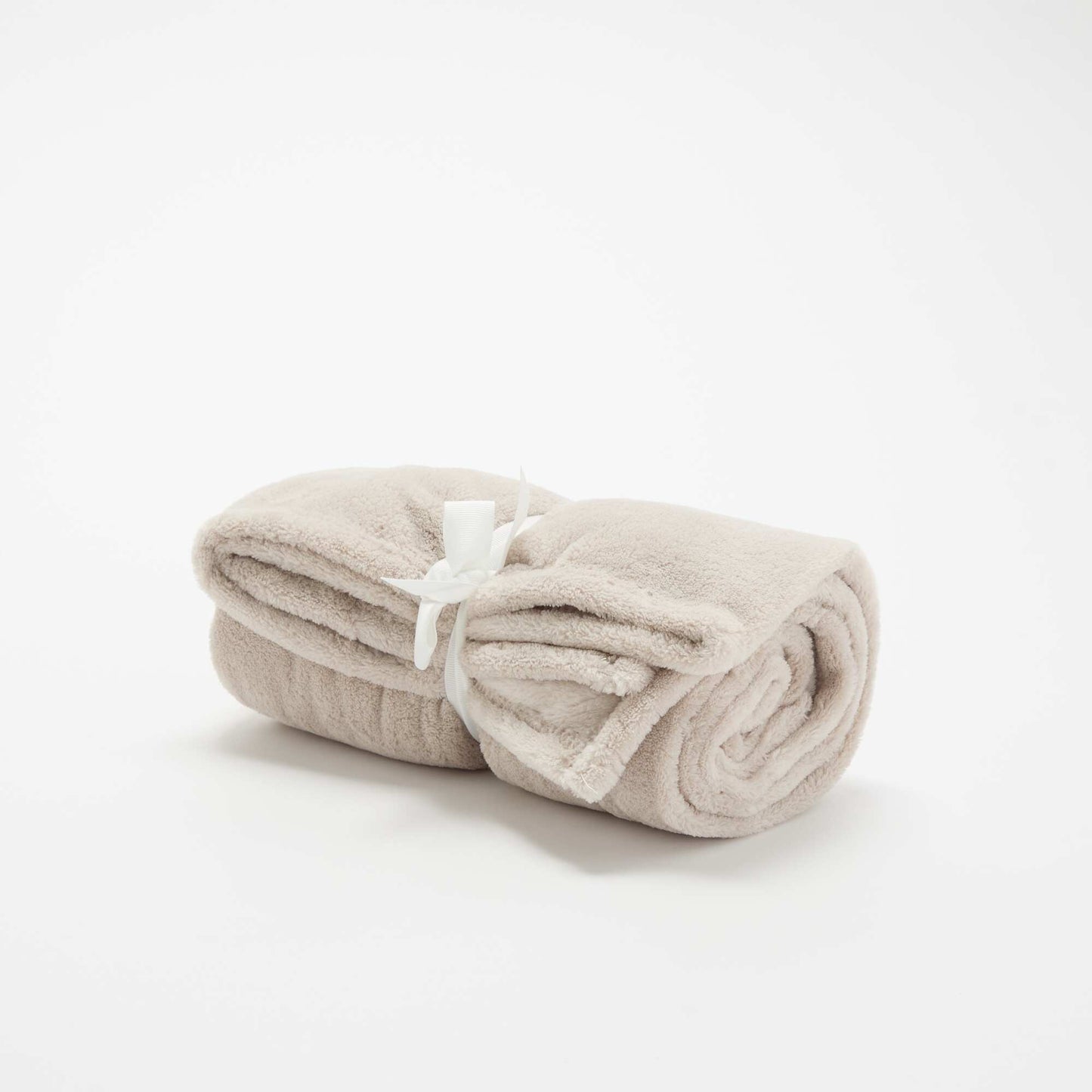 Plain fleece blanket BEIGE