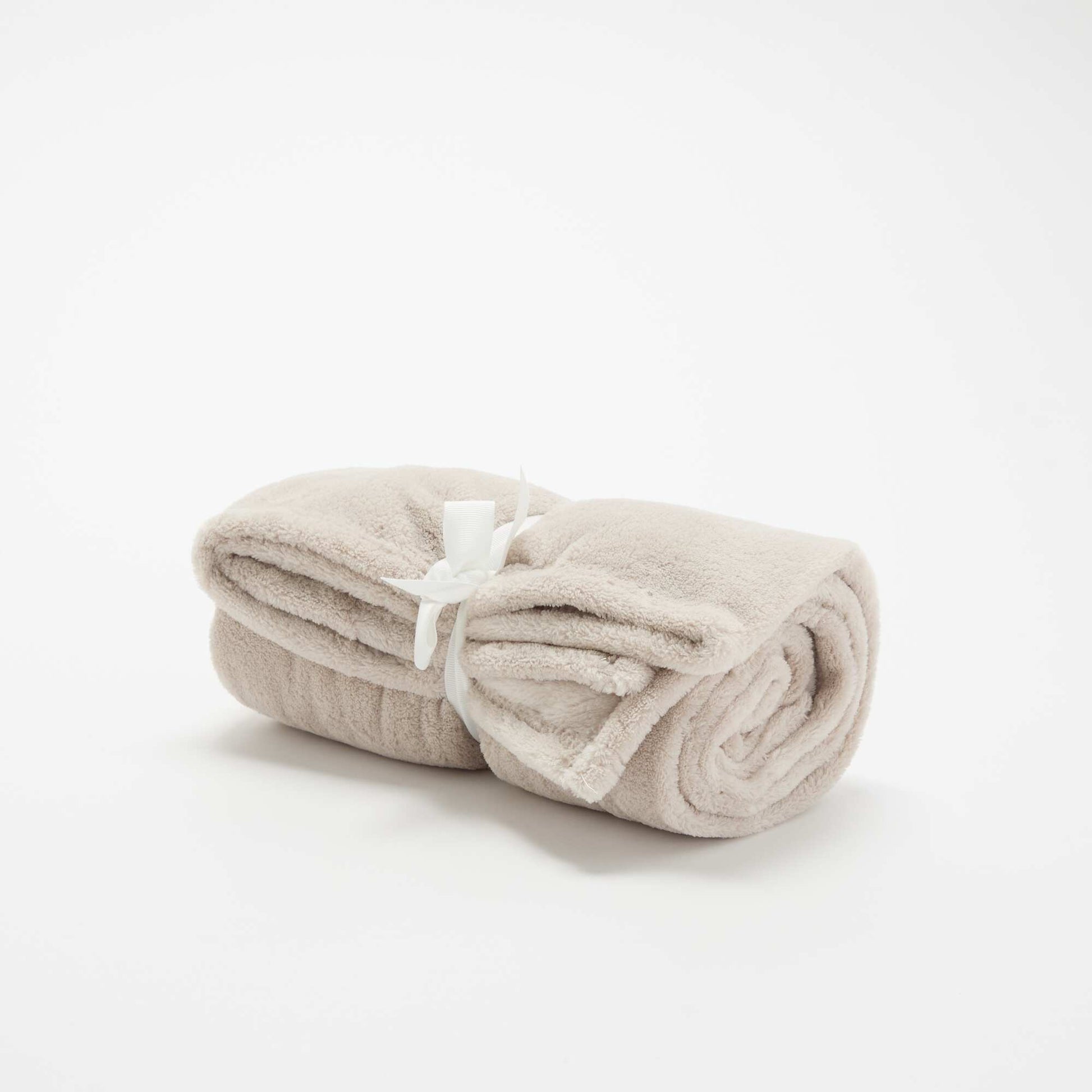 Plain fleece blanket BEIGE