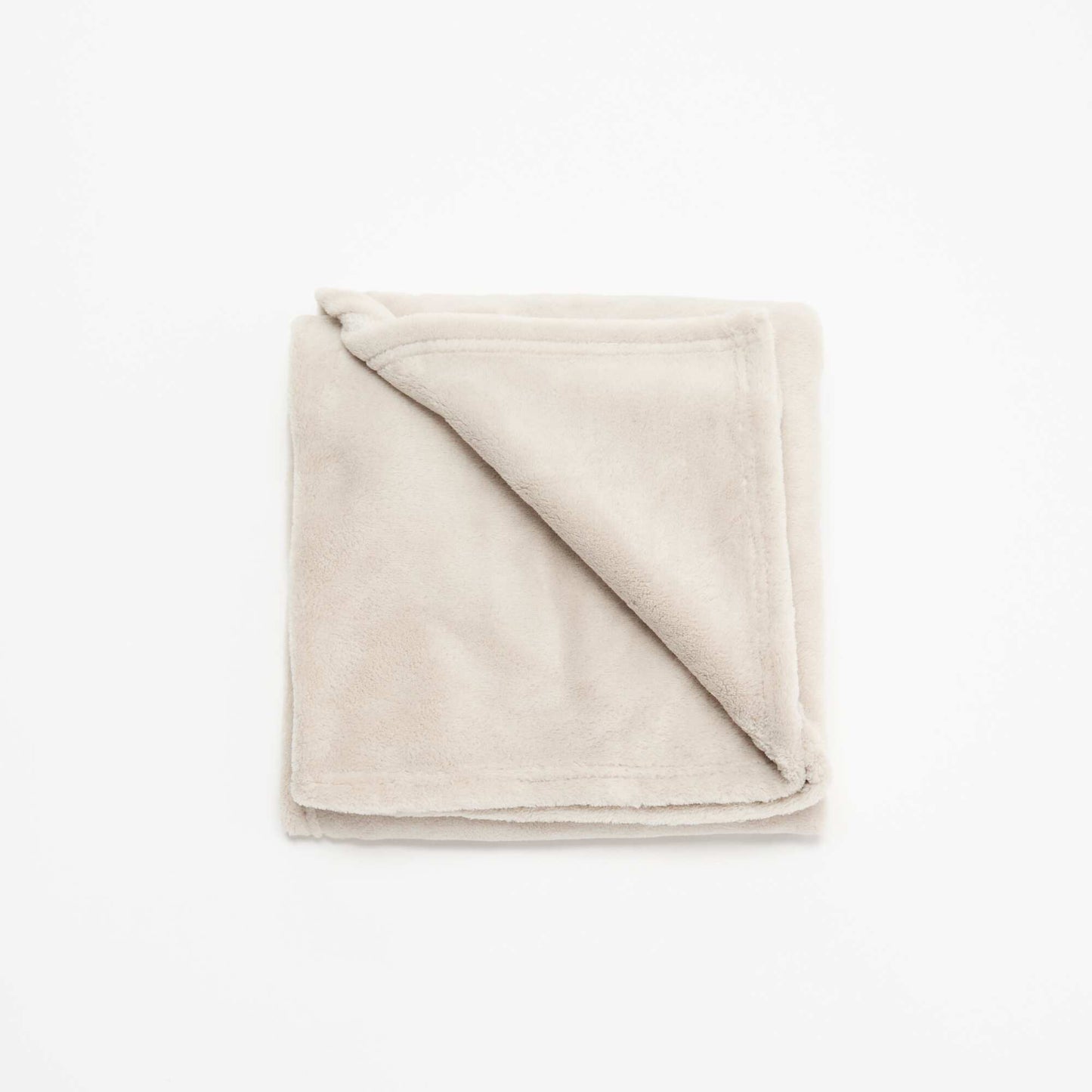 Plain fleece blanket BEIGE