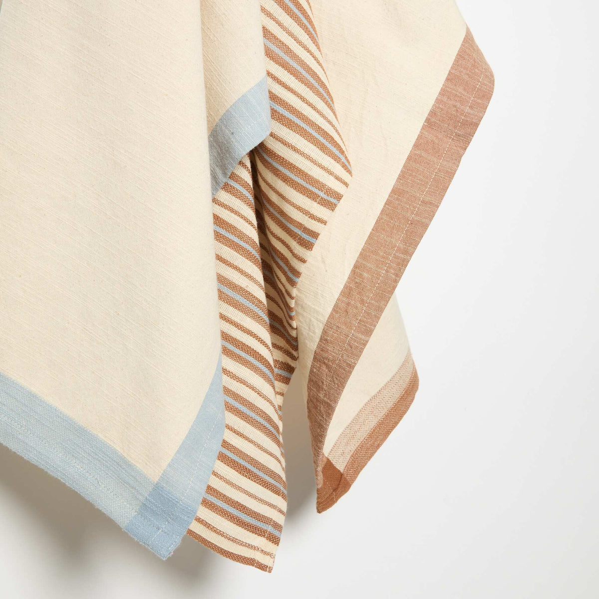 Set of 3 Printed Tea Towels BROWN