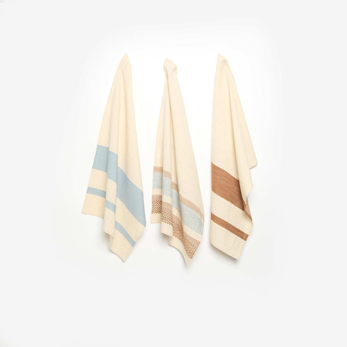 Set of 3 Printed Tea Towels BLUE