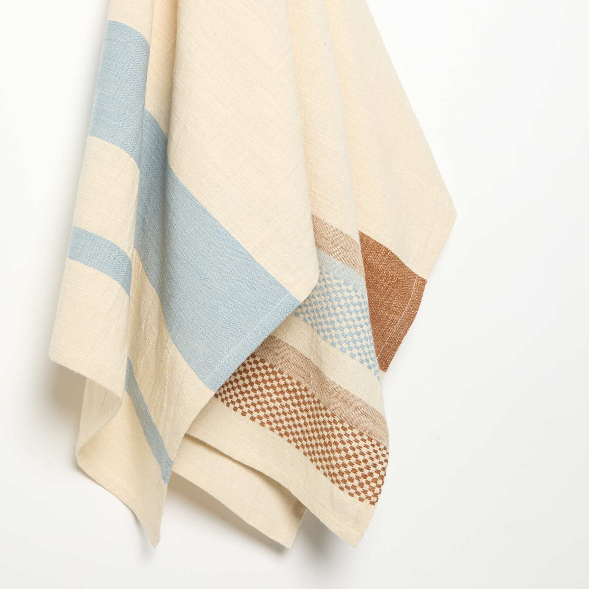 Set of 3 Printed Tea Towels BLUE
