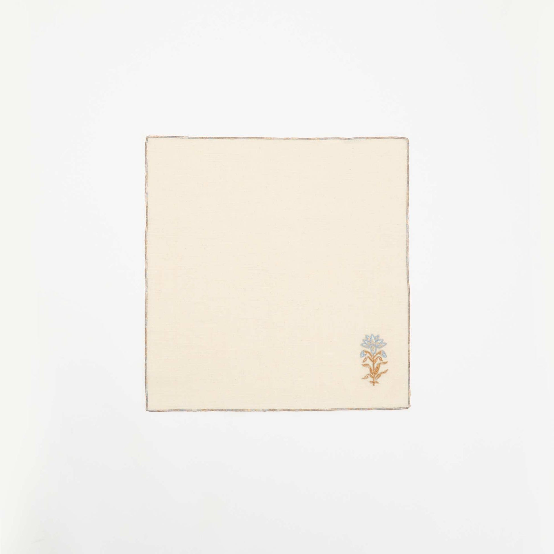 Set of 2 embroidered table napkins BEIGE