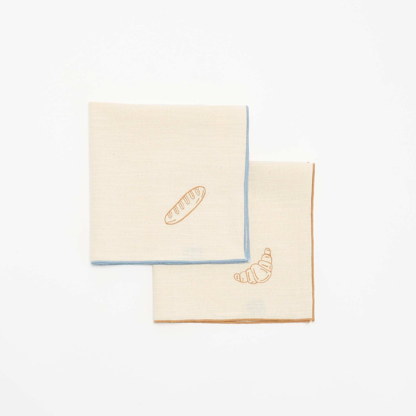 Set of 2 embroidered table napkins BEIGE