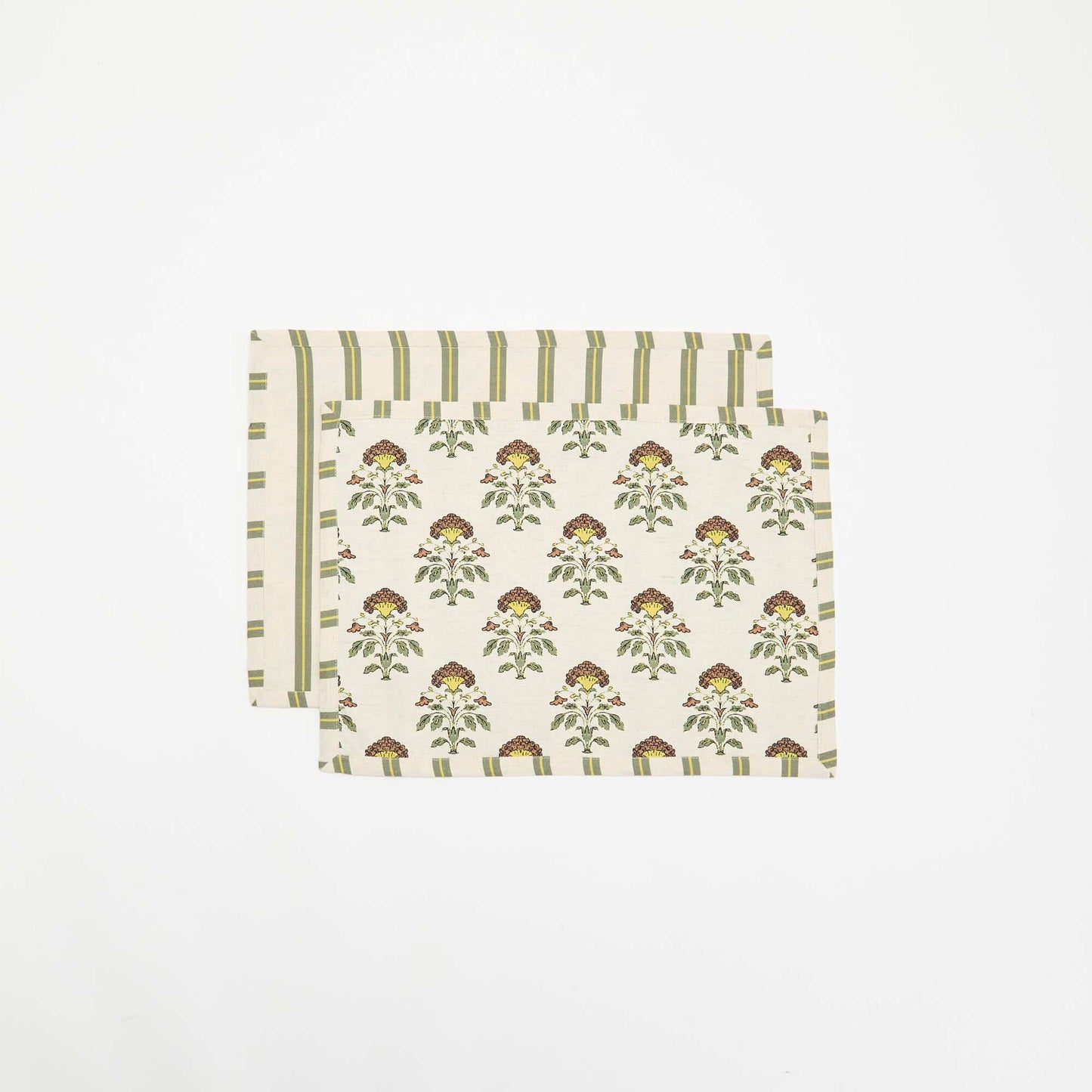 Set of 2 Printed Placemats GREEN