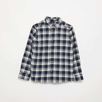 Flannel plaid shirt BLUE