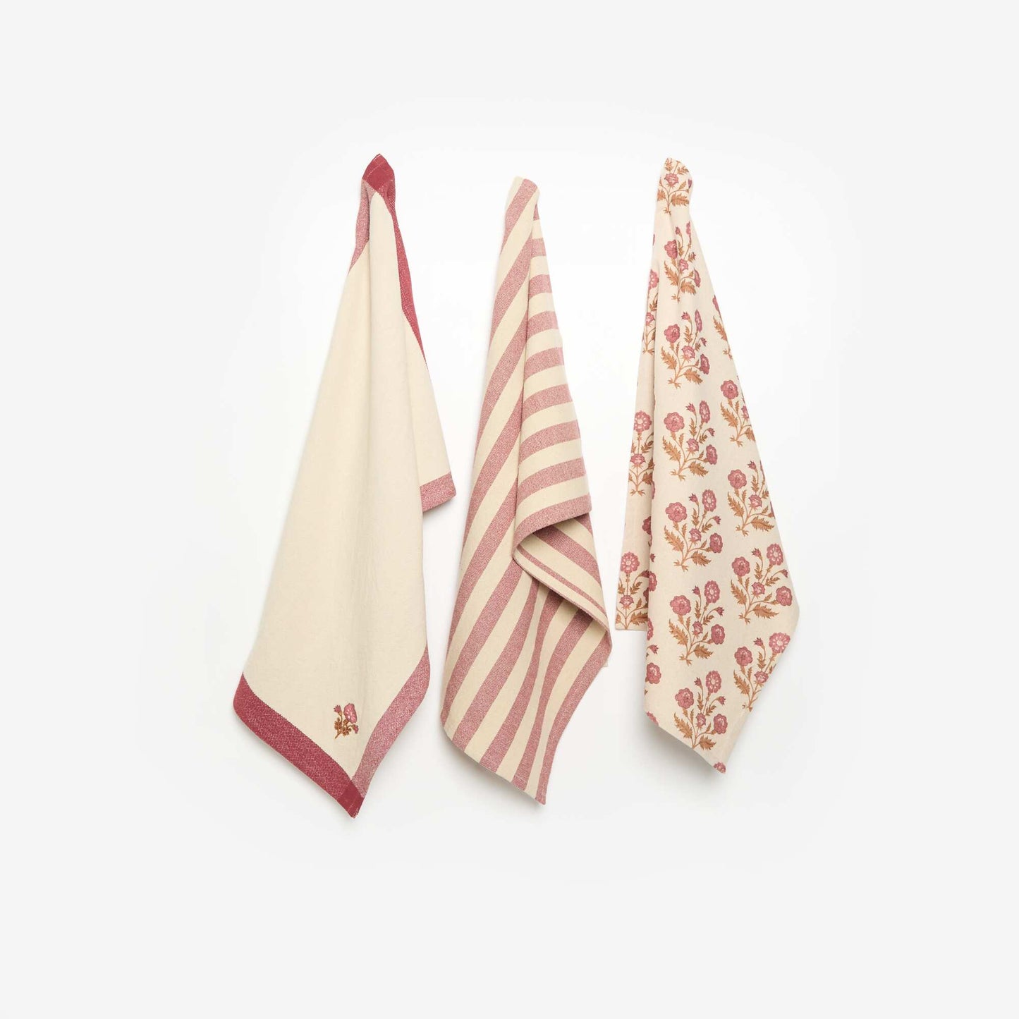 Set of 3 Tea Towels PINK