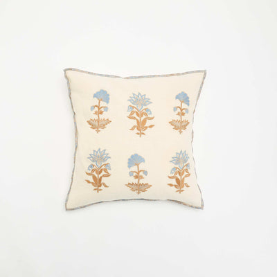 Embroidered Floral Cushion Cover BEIGE
