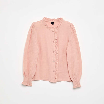 Ruffled Collar Blouse PINK