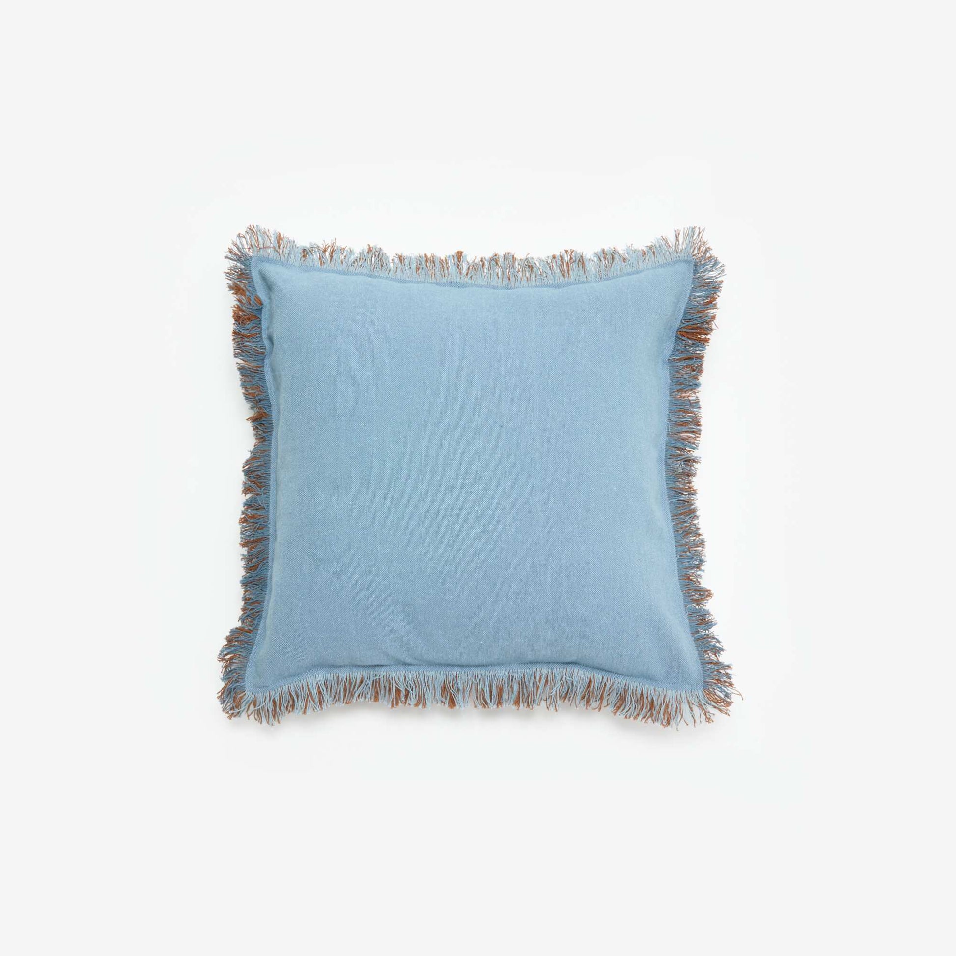 Square cushion cover with fringes 45 x 45 cm BROWN
