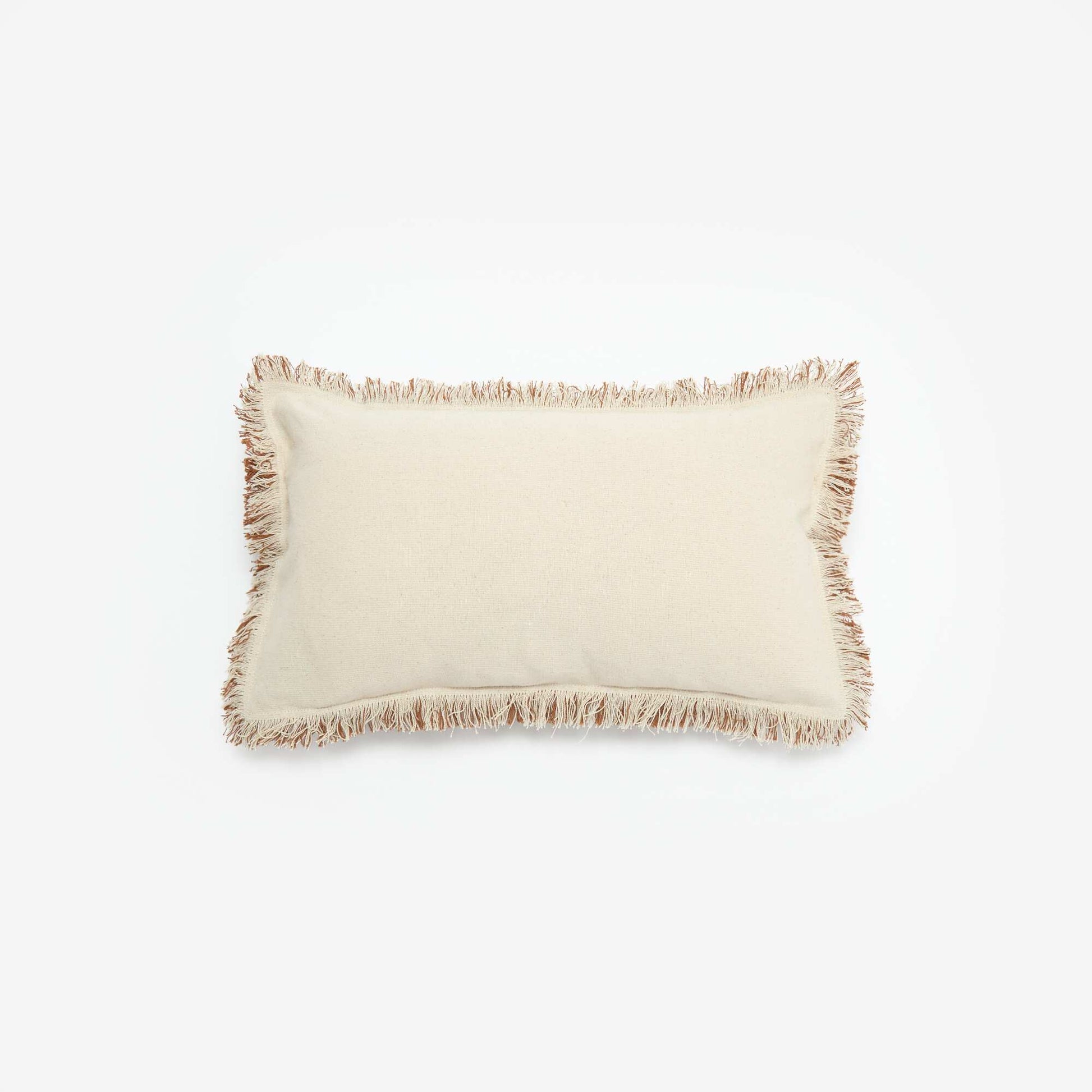 Fringed Cushion Cover 30 x 50 cm BROWN