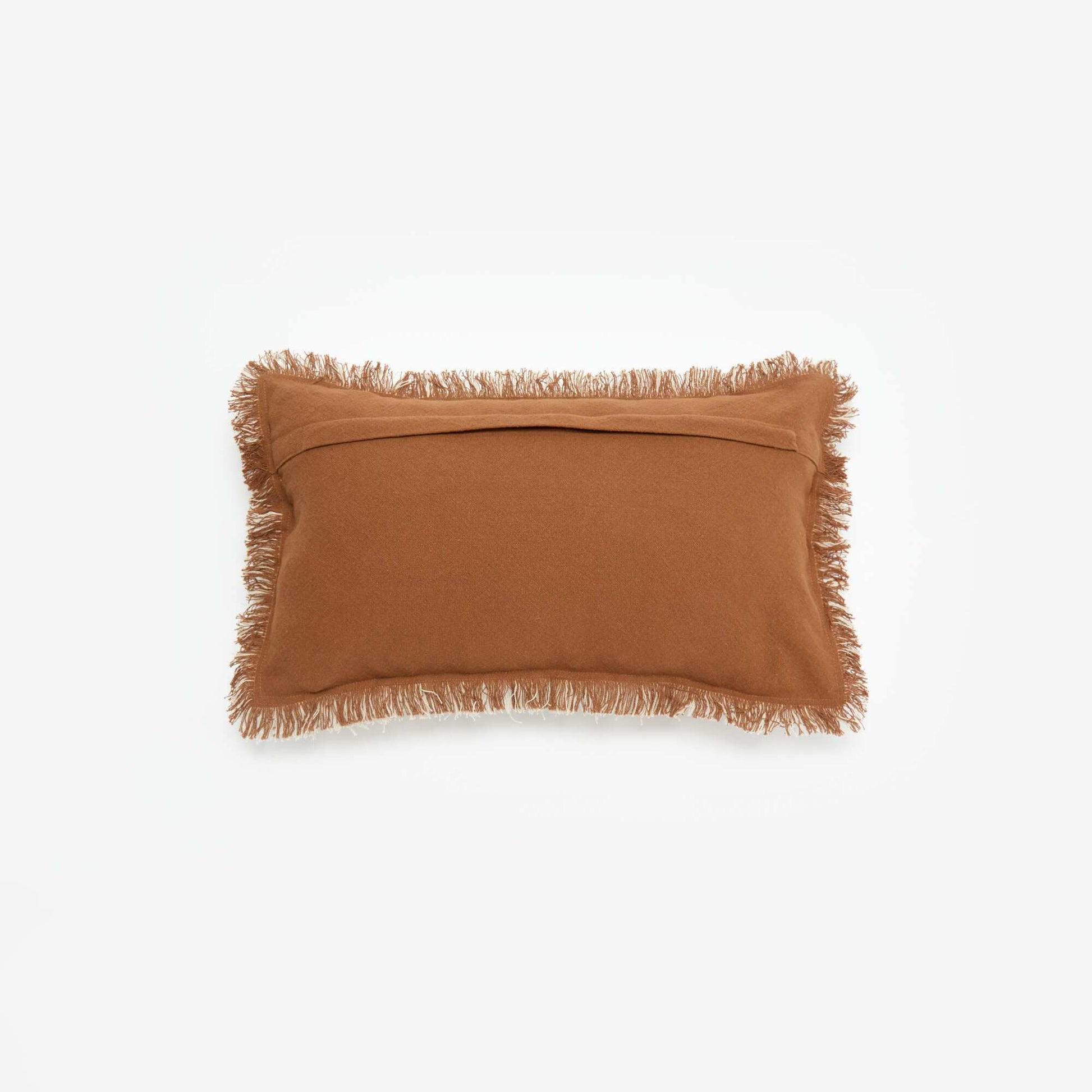 Fringed Cushion Cover 30 x 50 cm BROWN