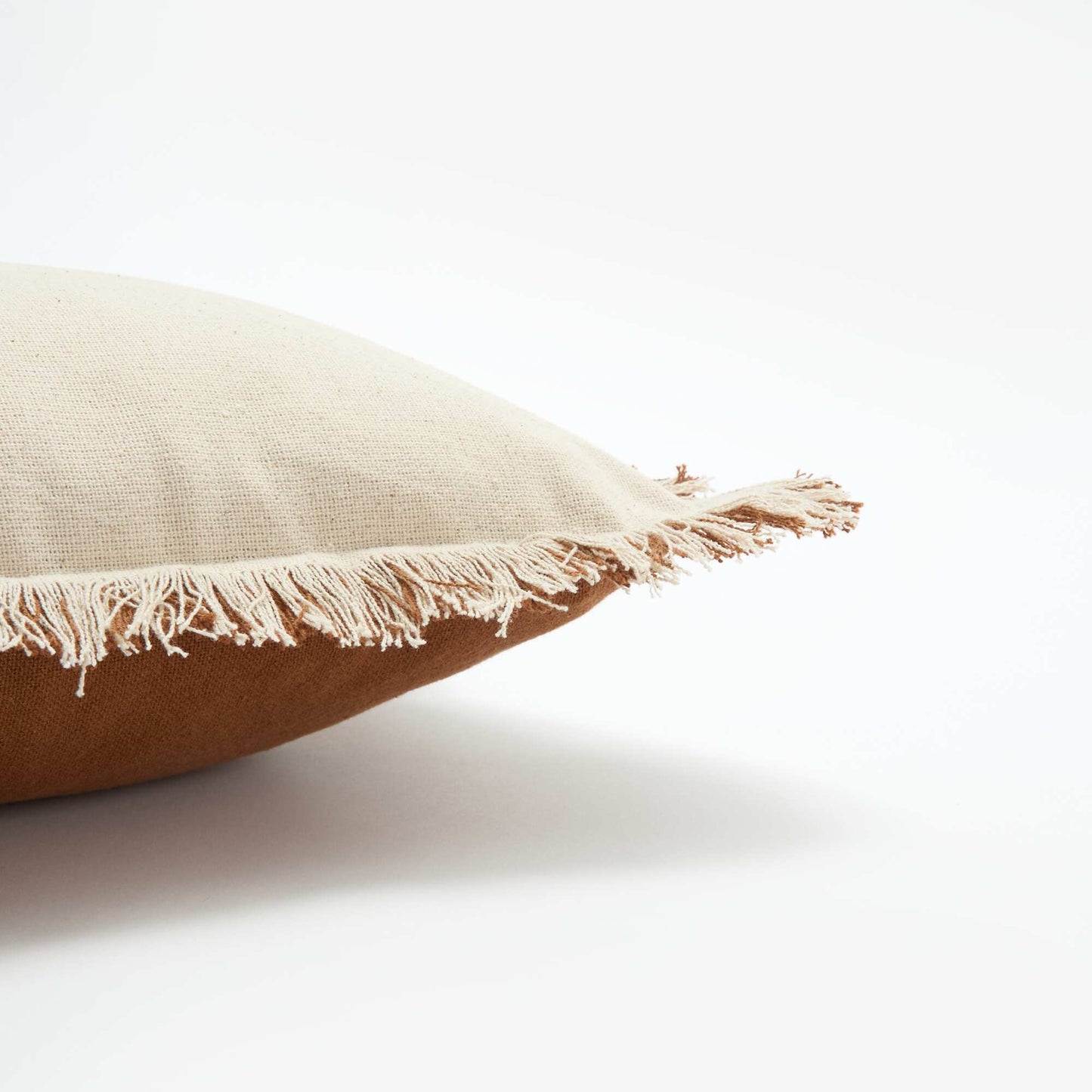 Fringed Cushion Cover 30 x 50 cm BROWN