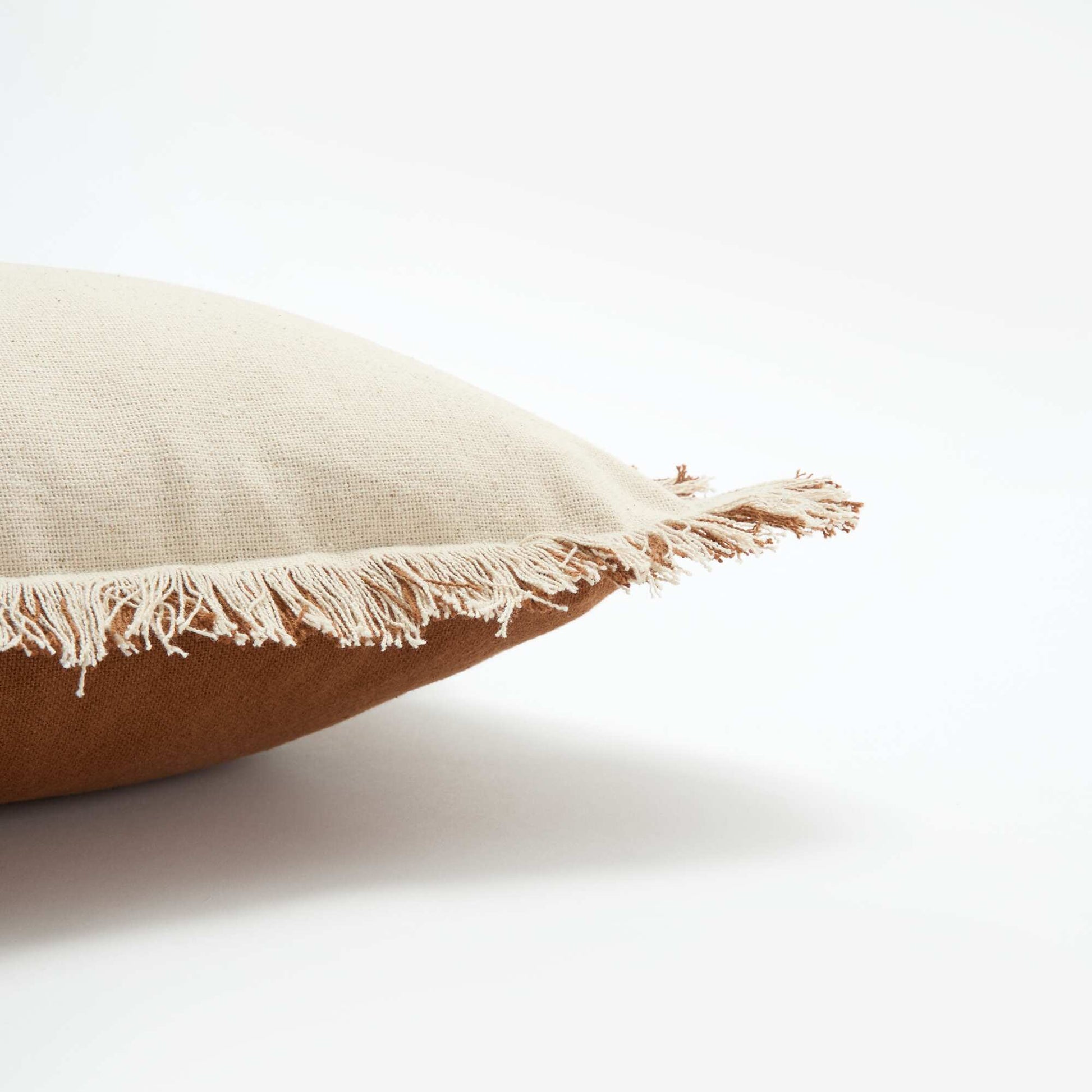 Fringed Cushion Cover 30 x 50 cm BROWN