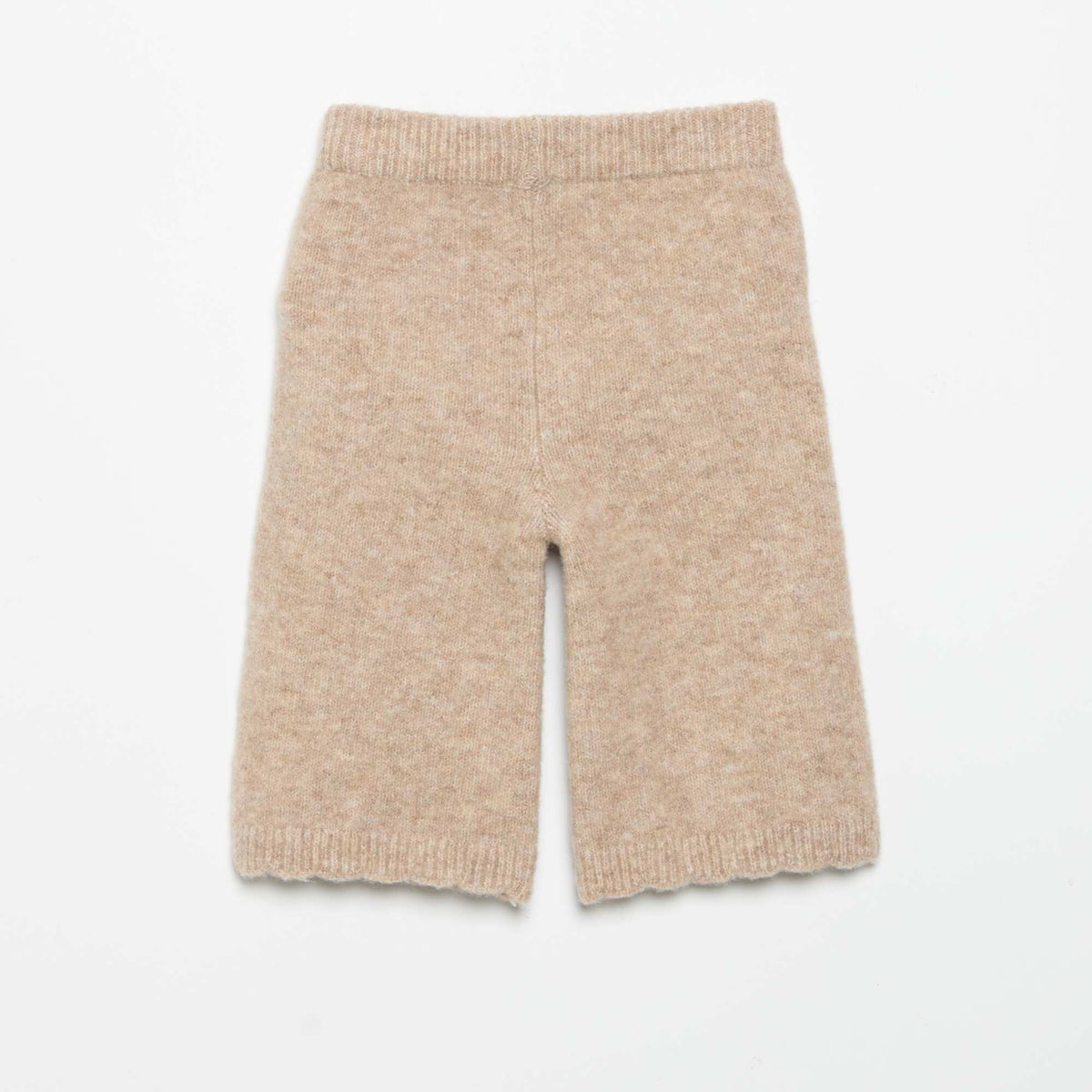 Knitted Pants with Embroidery BEIGE