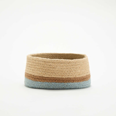 Small jute storage basket BLUE