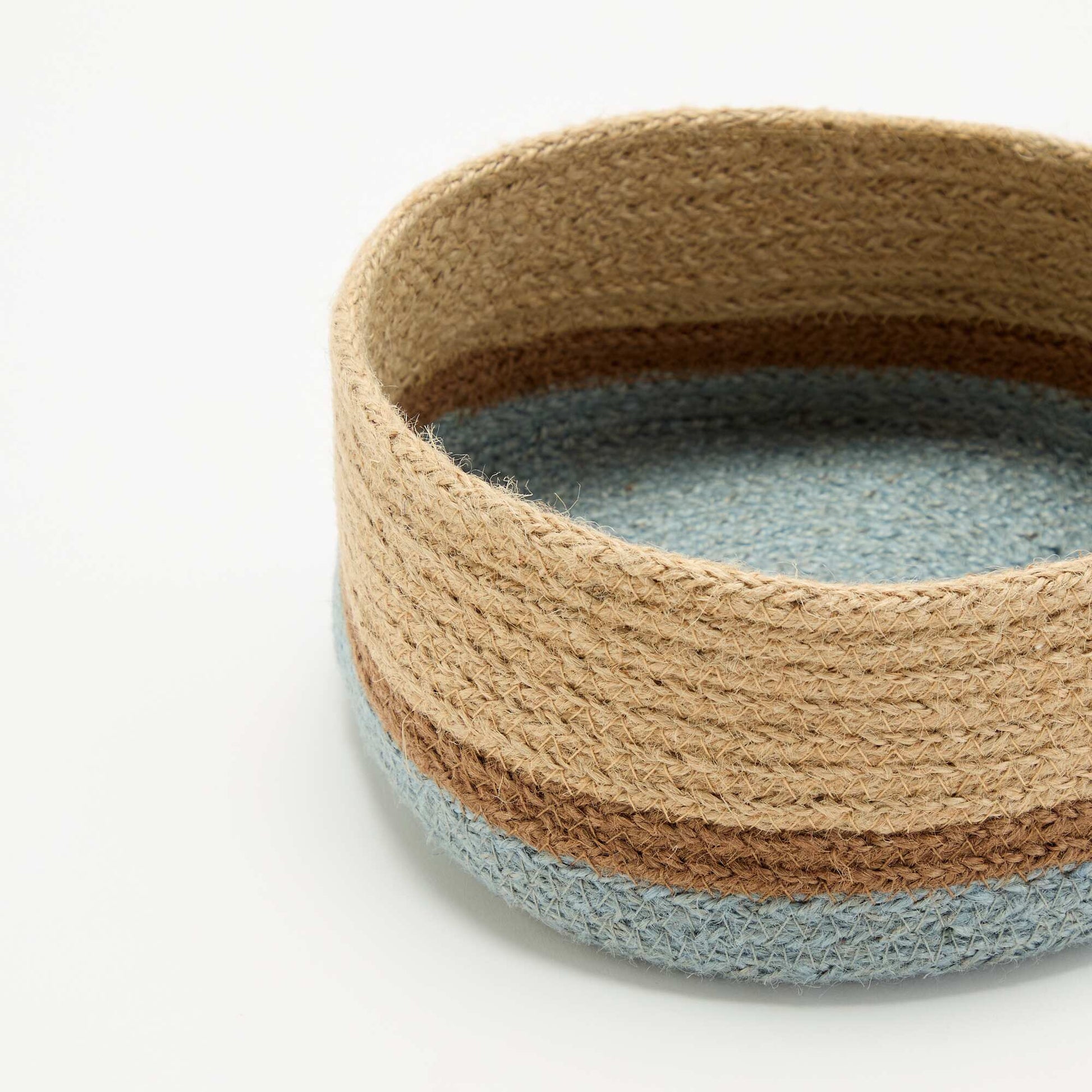 Small jute storage basket BLUE