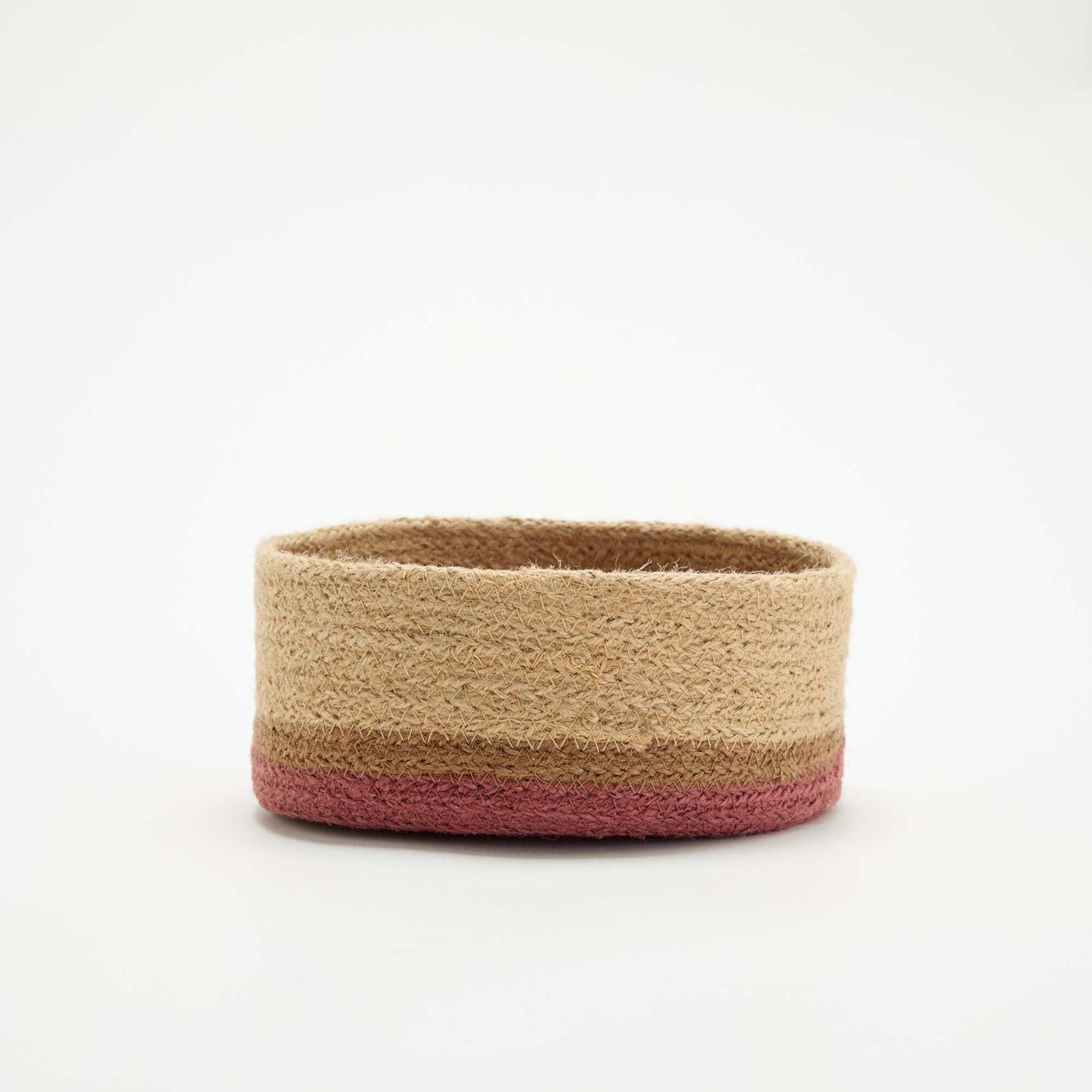 Small Jute Storage Basket RED